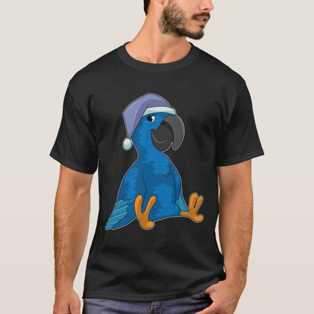 Papagei beim Schlafen mit Nachtmütze T-Shirt (Vorderseite)