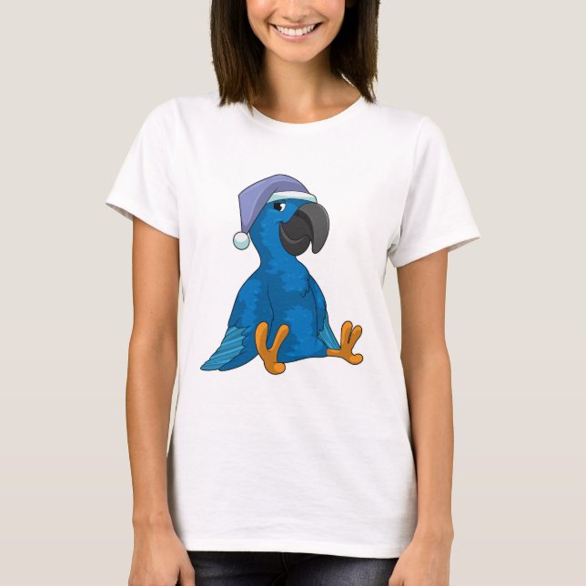 Papagei beim Schlafen mit Nachtmütze T-Shirt (Vorderseite)