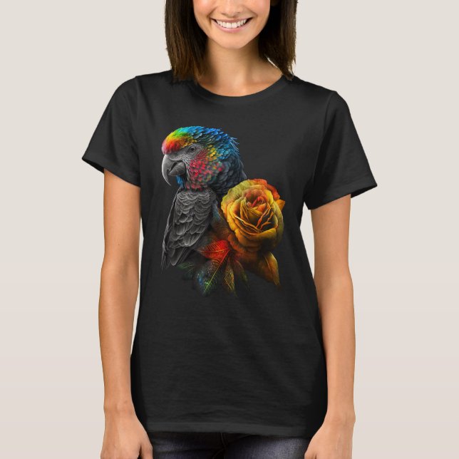 Papagei-Blume T-Shirt (Vorderseite)
