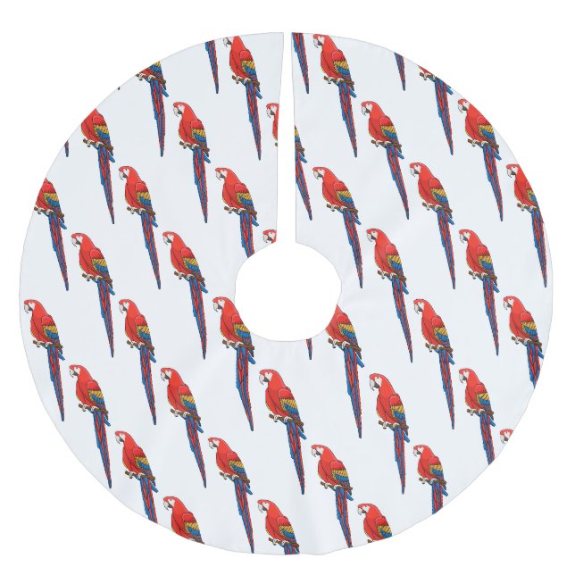 Papagei-Cartoon Polyester Weihnachtsbaumdecke (Vorderseite)