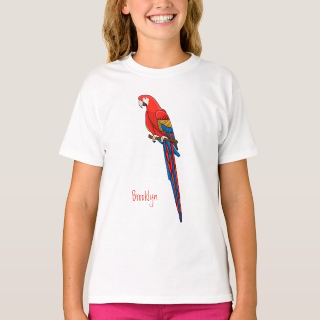 Papagei-Cartoon T-Shirt (Vorderseite)