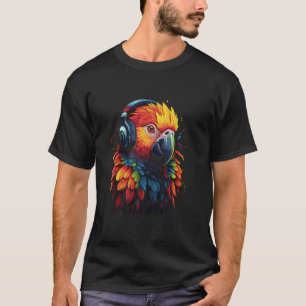 Papagei DJ mit Kopfhörern afrikanische Papageien T-Shirt