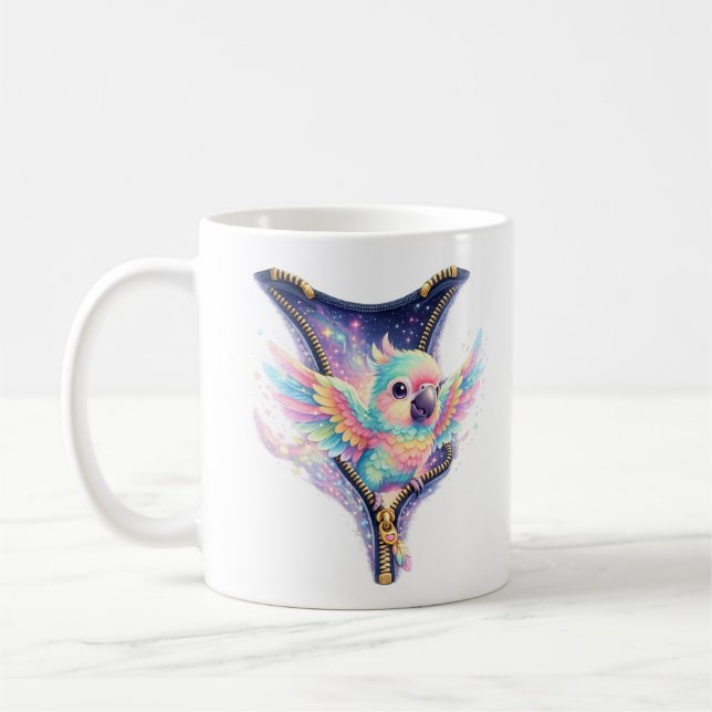 Papagei durch die Kosmische Zippertasse Kaffeetasse (Links)