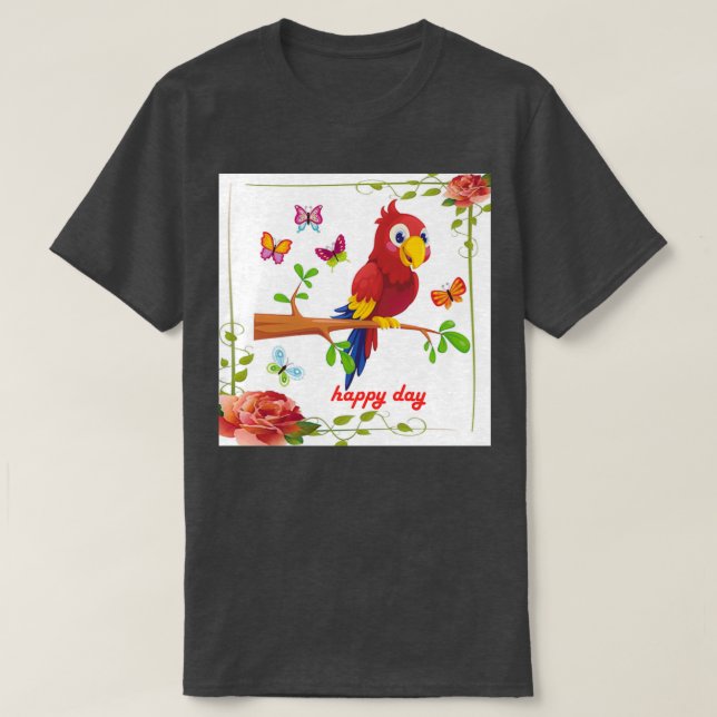 Papagei glücklich T-Shirt (Design vorne)