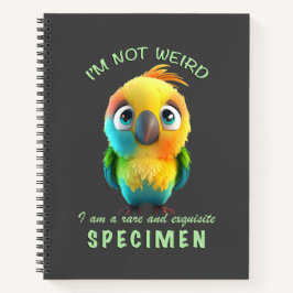 Papagei ich bin nicht komisch ich bin seltene exqu notizbuch