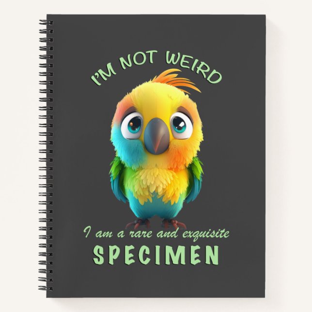 Papagei ich bin nicht komisch ich bin seltene exqu notizbuch (Vorderseite)
