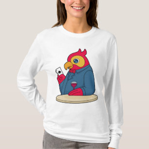 Papagei im Poker mit Poker-Karten T-Shirt