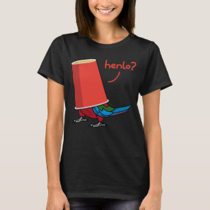 Papagei in einem Cup Henlo I Green geflügelt Macaw T-Shirt