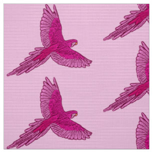 Papagei in Flight, Fuchsia und Eispink Stoff