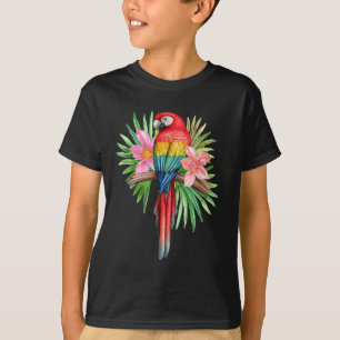 Papagei in tropischen Blumen Sommer Strand Tiki-Pa T-Shirt
