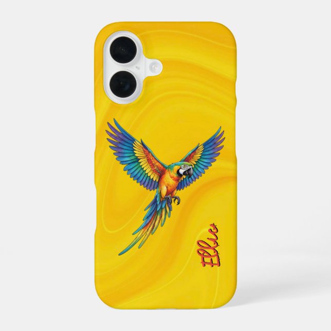 Papagei iPhone 16 Hülle (Rückseite)