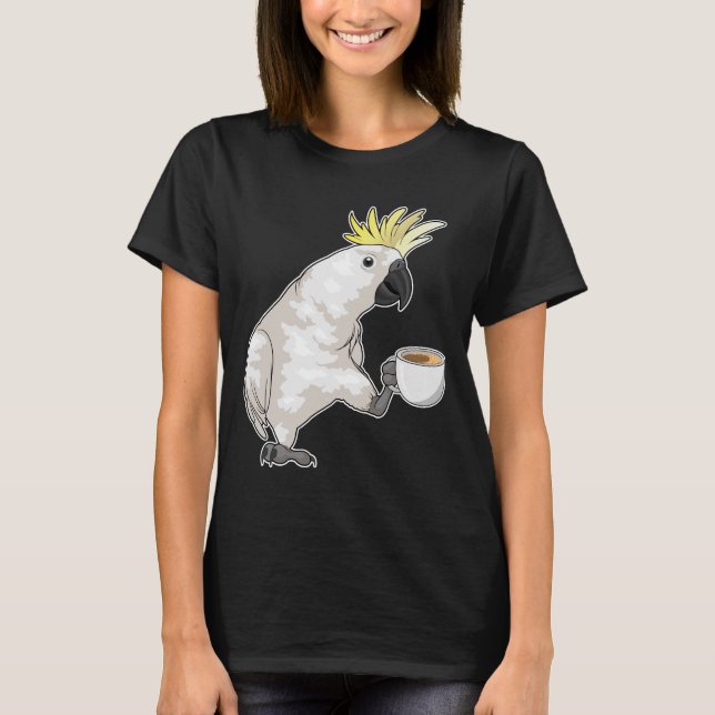 Papagei-Kaffee T-Shirt (Vorderseite)