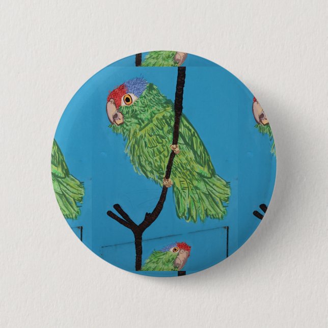 Papagei-Knopf Button (Vorderseite)