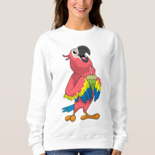 Papagei & Kokosnuss mit Trinkstroh Sweatshirt