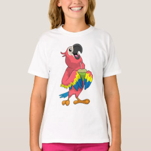 Papagei & Kokosnuss mit Trinkstroh T-Shirt