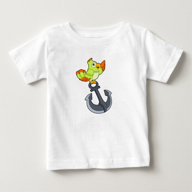 Papagei mit Anchor Baby T-shirt (Vorderseite)