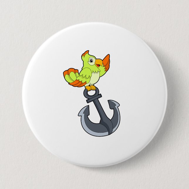Papagei mit Anchor Button (Vorderseite)