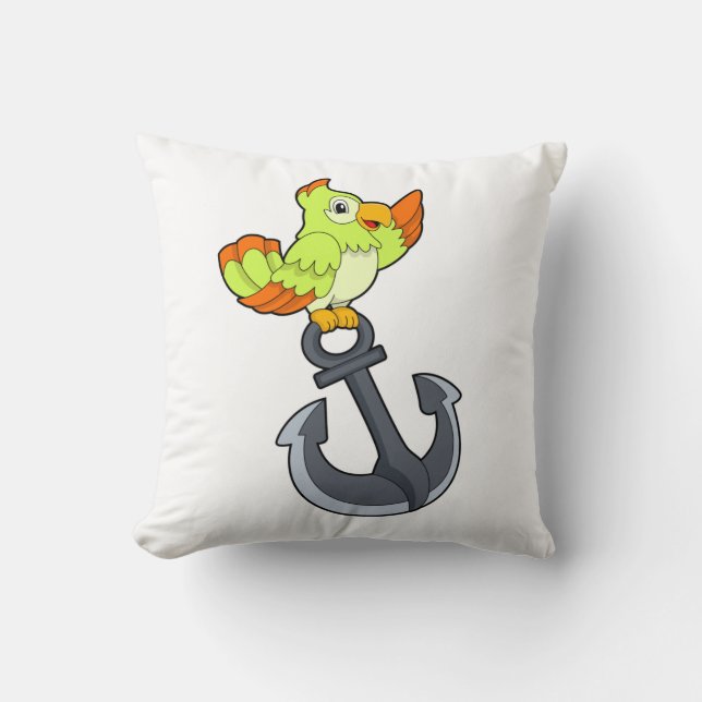 Papagei mit Anchor Kissen (Vorderseite)