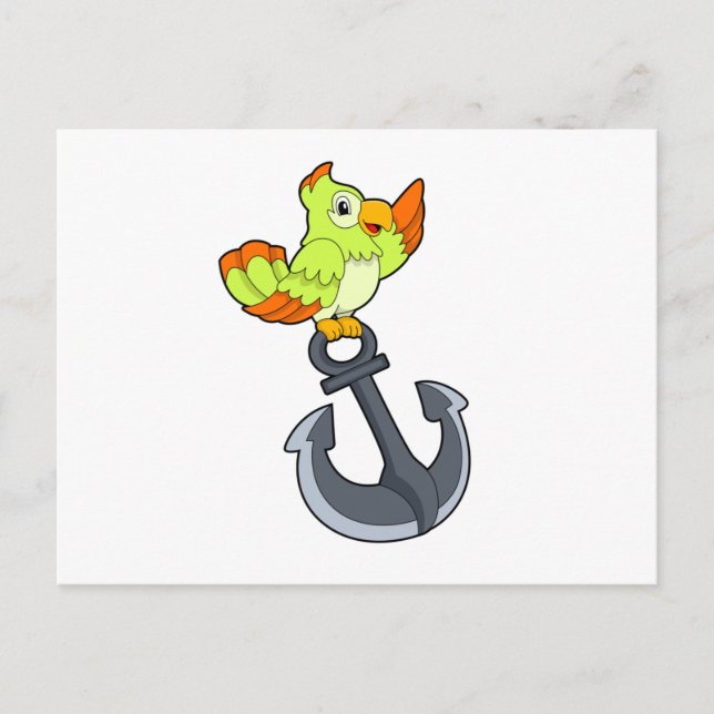 Papagei mit Anchor Postkarte (Vorderseite)
