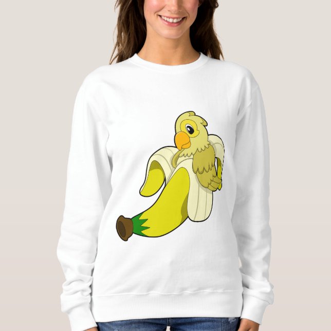 Papagei mit Banane Sweatshirt (Vorderseite)