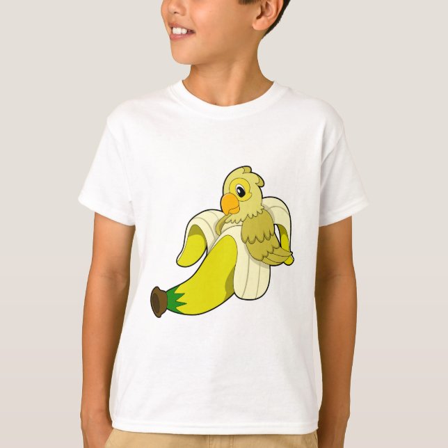 Papagei mit Banane T-Shirt (Vorderseite)