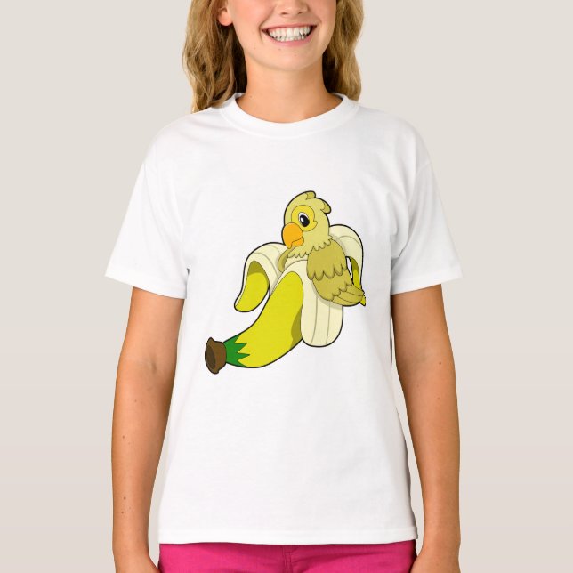 Papagei mit Banane T-Shirt (Vorderseite)