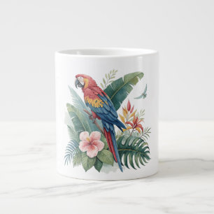 Papagei mit Blumen Jumbo-Tasse