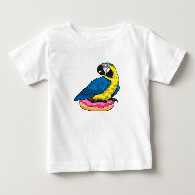 Papagei mit Donut Baby T-shirt (Vorderseite)