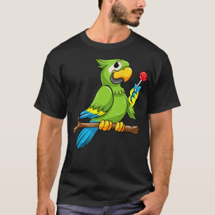 Papagei mit gelbem Schnabel und Lollipop T-Shirt