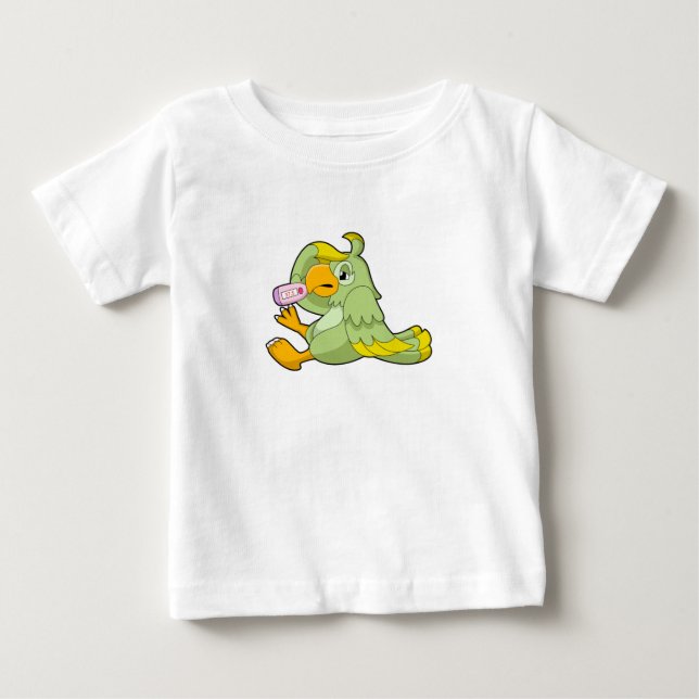 Papagei mit klinischem Thermometer Baby T-shirt (Vorderseite)