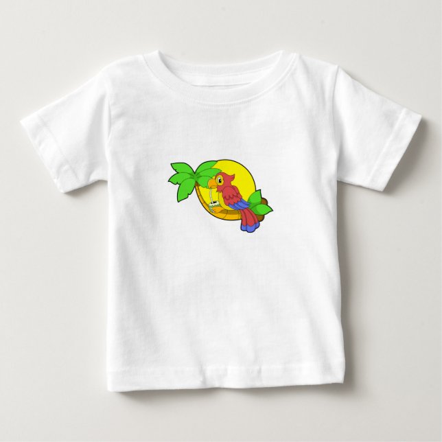 Papagei mit Kokosnuss Baby T-shirt (Vorderseite)