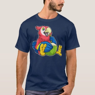 Papagei mit Kokosnuss Trinkhalm T-Shirt