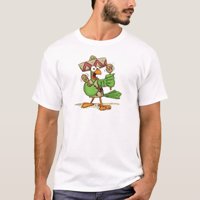 Papagei mit Maracas T-Shirt (Vorderseite)