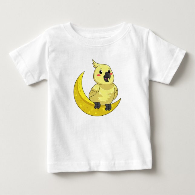Papagei mit Mond Baby T-shirt (Vorderseite)