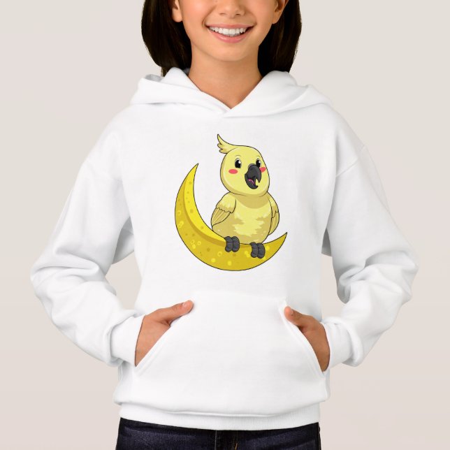 Papagei mit Mond Hoodie (Vorderseite)