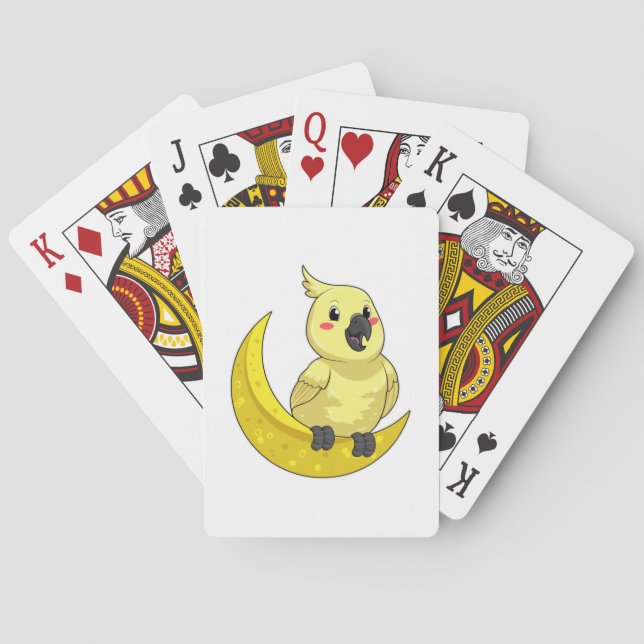 Papagei mit Mond Spielkarten (Rückseite)