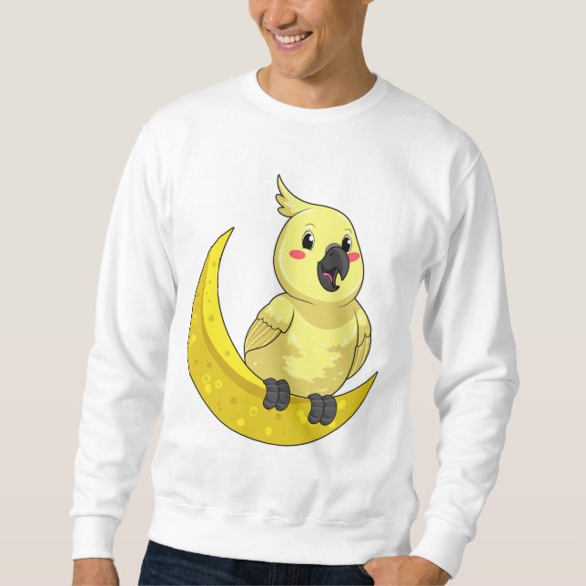 Papagei mit Mond Sweatshirt (Vorderseite)