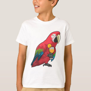 Papagei mit Orangensaftglas T-Shirt