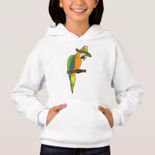 Papagei mit Strohhut Hoodie