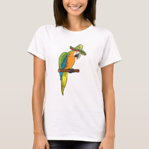 Papagei mit Strohhut T-Shirt