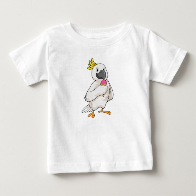 Papagei mit Waffeleis Baby T-shirt (Vorderseite)