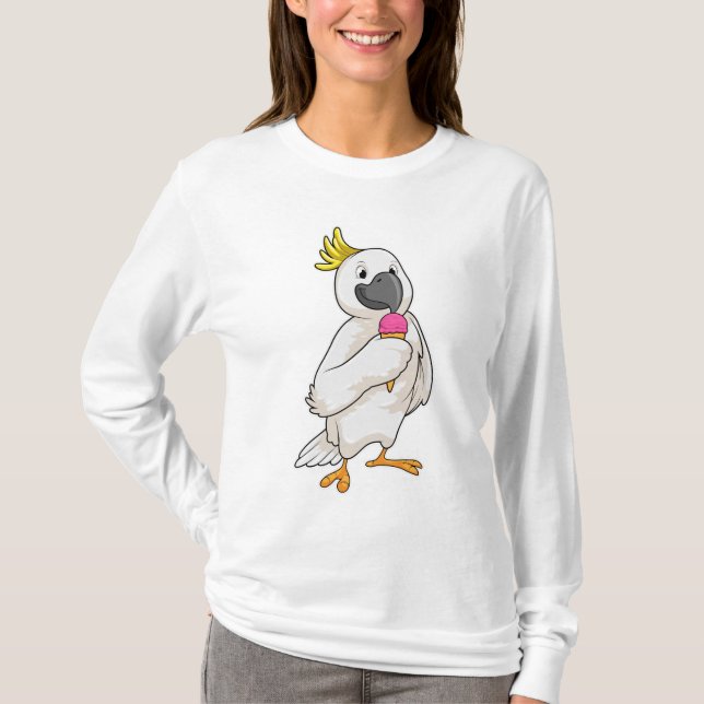 Papagei mit Waffeleis T-Shirt (Vorderseite)