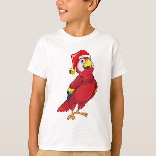 Papagei mit Weihnachtsmannmütze T-Shirt