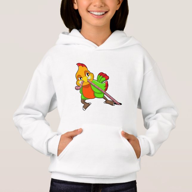 Papagei mit Wurm Hoodie (Vorderseite)