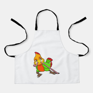 Papagei mit Wurm Schürze