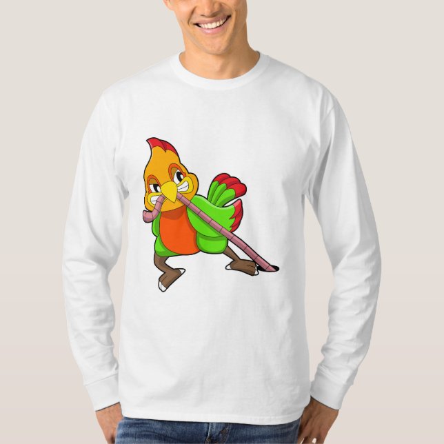 Papagei mit Wurm T-Shirt (Vorderseite)