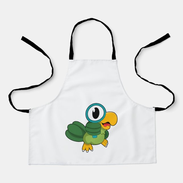 Papagei mit Zierglas Schürze (Vorderseite)