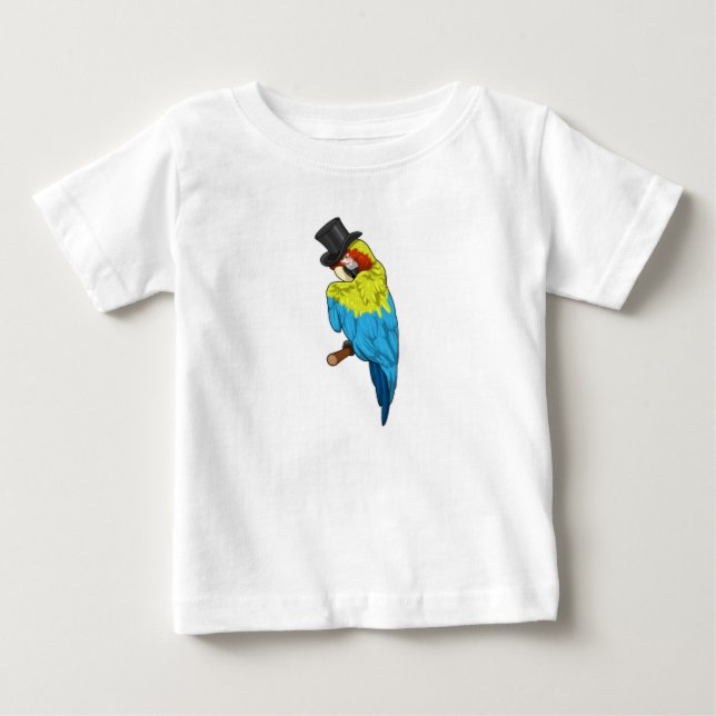 Papagei mit Zylinder Baby T-shirt (Vorderseite)