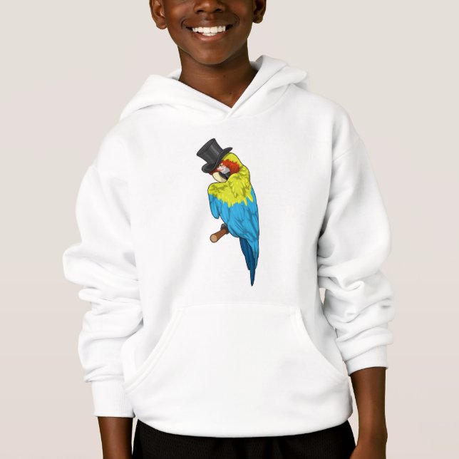 Papagei mit Zylinder Hoodie (Vorderseite)