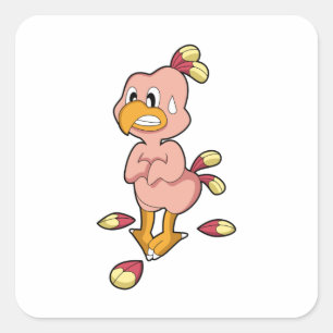 Papagei ohne Feathers.PNG Quadratischer Aufkleber